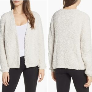 EUC XL Barefoot Dreams Open Front Boucle Knit Cardigan Sweater in Almond Cream
